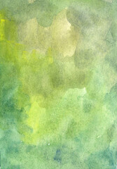 Green-yellow hand-drawn watercolor background