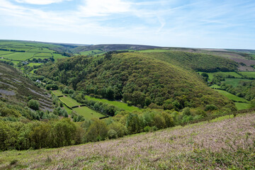 Fototapeta na wymiar Landscape photo of the Doone valley in Exmoor National Park
