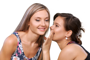 Portrait of Two Girlfriends , Sisters Gossiping
