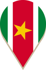 Suriname pin flag.