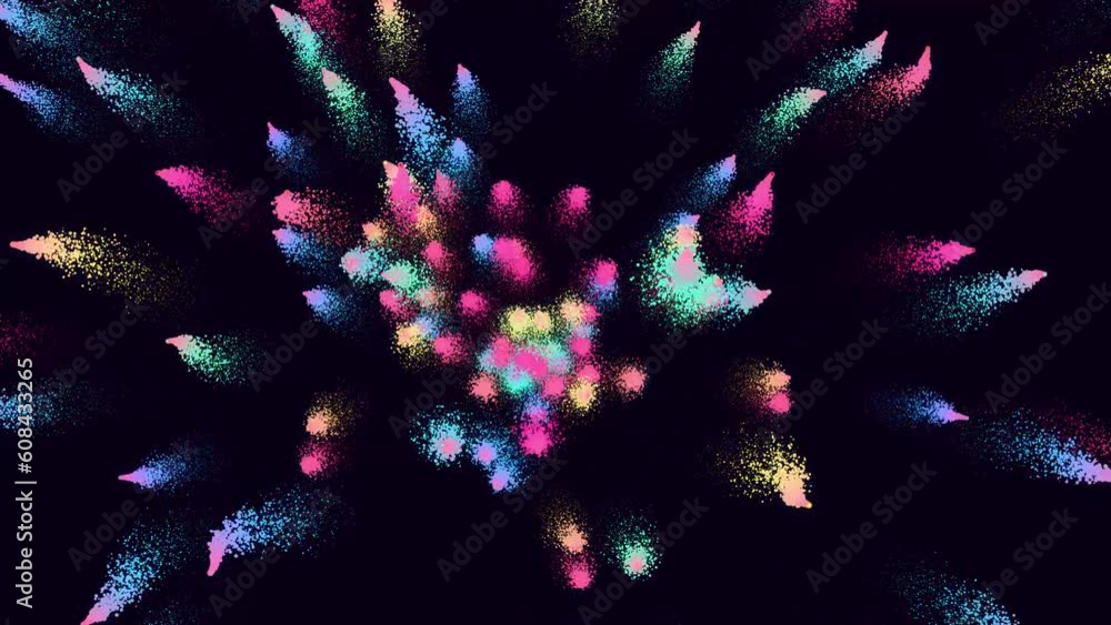 Poster magic particles form beatuful trails. swirl structure. 3d render abstract colorful explosion with lu