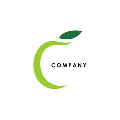 Apple leaf green health and fitness food and restaurant organic logo design vector template editable royalty free image download	