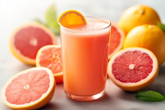 A sip of vibrant grapefruit juice, a refreshing elixir for your detox journey. AI Generated