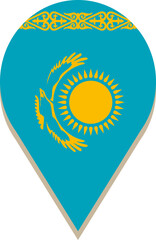 Kazakhstan pin flag.