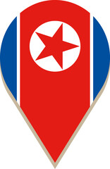 North Korea pin flag.