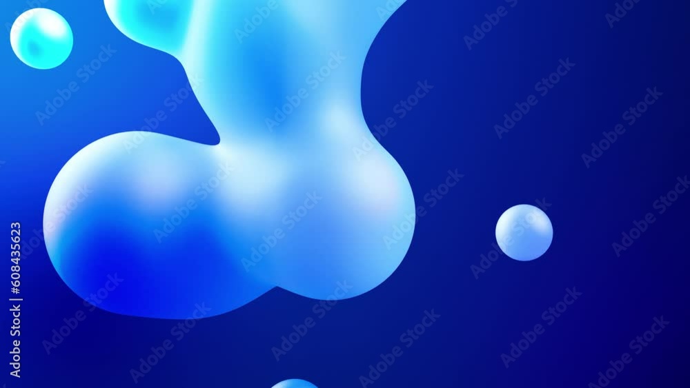 Poster 3d abstract background with droplets of molten wax merge and fly apart drops in liquid. subsurface s