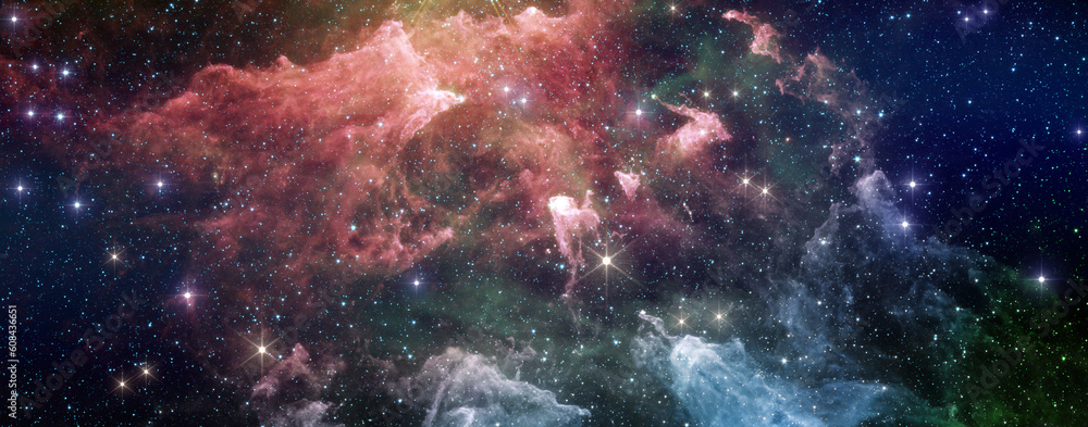 Wall mural nebula and galaxy. elements of this image furnished by nasa.