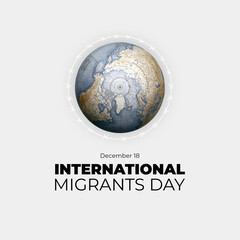 International Migrants Day, refugee world help. December 18. Poster, card, banner design