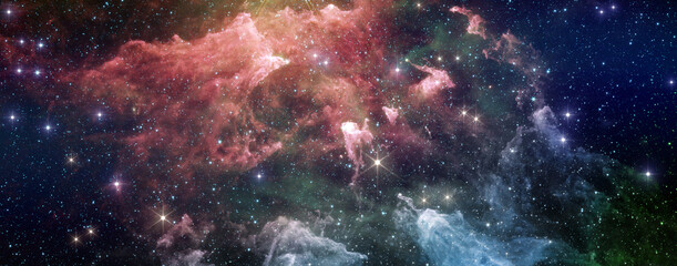 Nebula and galaxy.  Elements of this image furnished by NASA.