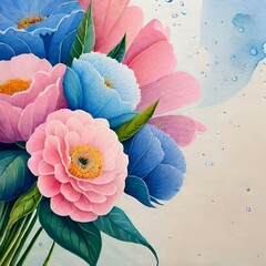 watercolor flower background ai generated
