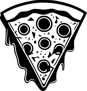 recommend clip art: Pizza - Black and White Isolated Icon - Vector illustration