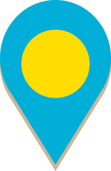 Palau pin flag.