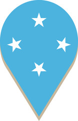 Micronesia pin flag.