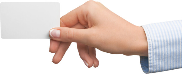 hand holding blank credit card