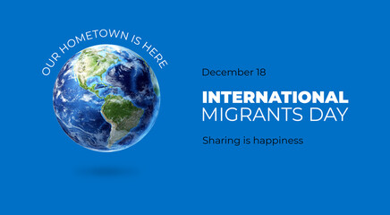 International Migrants Day, refugee world help. December 18. Poster, card, banner design