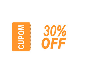 Orange coupon 30% off - no background