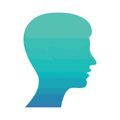 Abstract silhouette symbolizes profile man