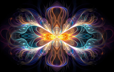 Psychedelic Abstract Background. Generated by Midjourney AI (Vers 5.1)