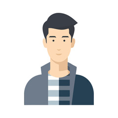 Smiling man icon young character