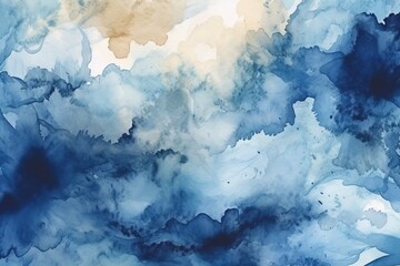 abstract watercolor blue background texture painterly. generated ai