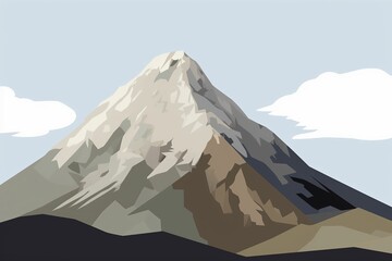 The illustration of snow mountains in iceland, AI contents by Midjourney