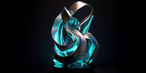 An abstract 3D light sculpture that embodies the emotions of joy and celebration.