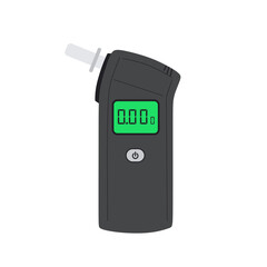 Alcohol tester device for driver isolated on white. Police breath alcohol testing device. Flat vector illustration