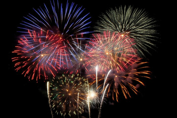 Obraz premium Colorful fireworks generative AI