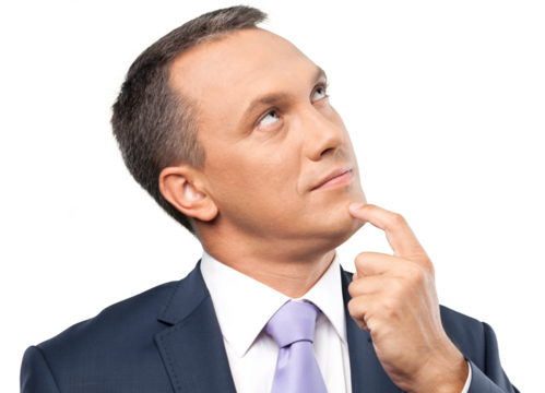 Portrait of a Thinking Businessman