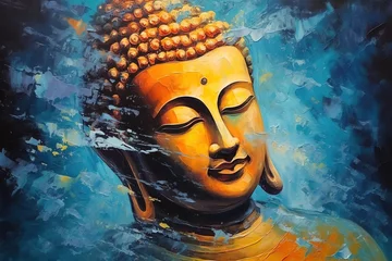Tuinposter Acrylic on Canvas, buddha, cavas, painting, colour © TULA