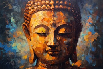 Acrylic on Canvas, buddha, cavas, painting, colour