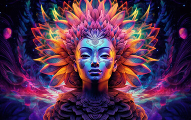 Expanded Consciousness. Abstract Psychedelic Art. Generated by Midjourney AI (Vers 5.1)