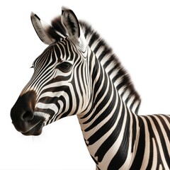zebra isolated on white wild animal of nature