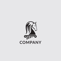 Horse face logo design vector editable
