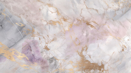 Plakat marble wallpaper, soft pink, pale blue, pale purple, gold white, Ai Generated Image