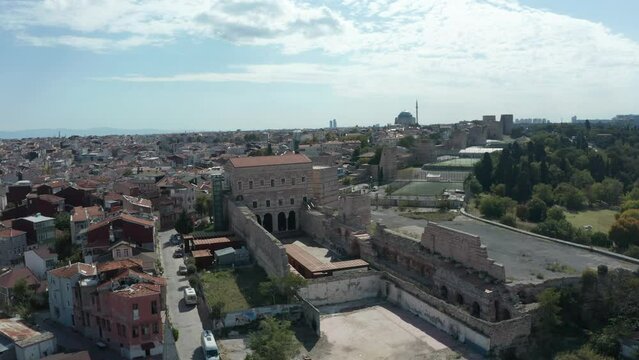 Aerial Constantinople Tekfur Palace Ayvansaray Istanbul Turkey