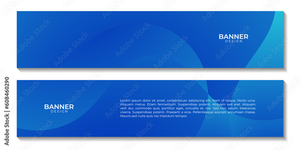 Poster abstract banners design with blue wave gradient background