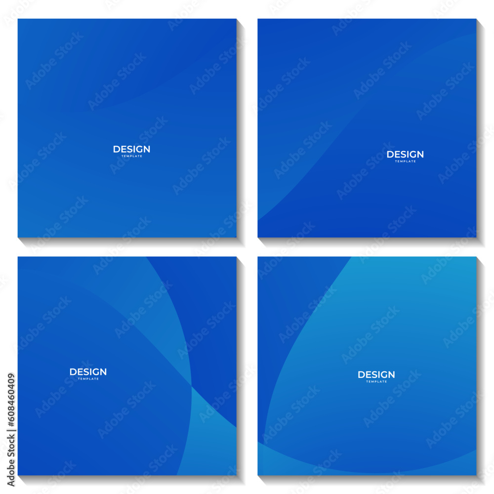 Poster abstract squares blue wave gradient background