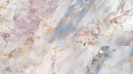 Obraz na płótnie Canvas marble wallpaper, soft pink, pale blue, pale purple, gold white, Ai Generated Image