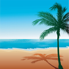 Vector Illustration of Beach Background 6.