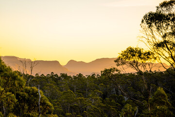 golden hour in the mountains