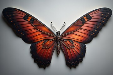Fototapeta na wymiar Butterfly on a white background. ai generated