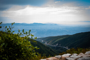 landscape with mountains and clouds