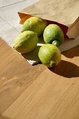 Fresh organic green lemons