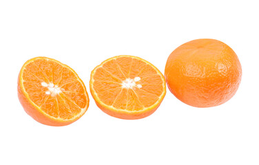 tangerine or mandarin fruit with leaves isolated transparent png