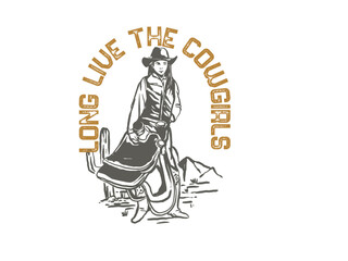 cowboy illustration wild west graphic rodeo design outlaw vintage bad land