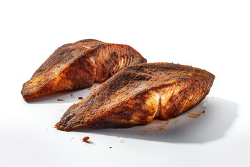 grilled chicken on white background