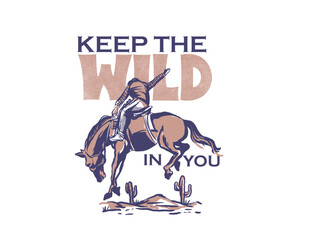 cowboy illustration wild west graphic rodeo design outlaw vintage bad land