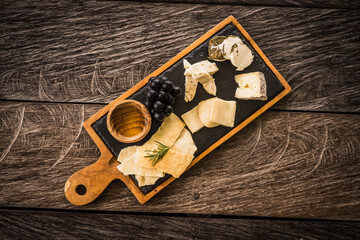 cheese on wooden table