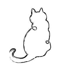 back pose simple vector crayon or chalk sketch single one or continuous line © Om Yos